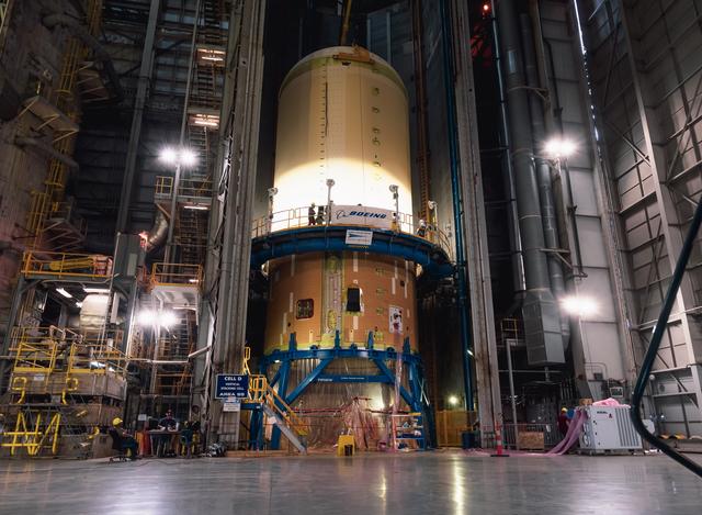 NASA image: Artemis III Liquid Oxygen Tank Lifted to Mate to Intertank 
